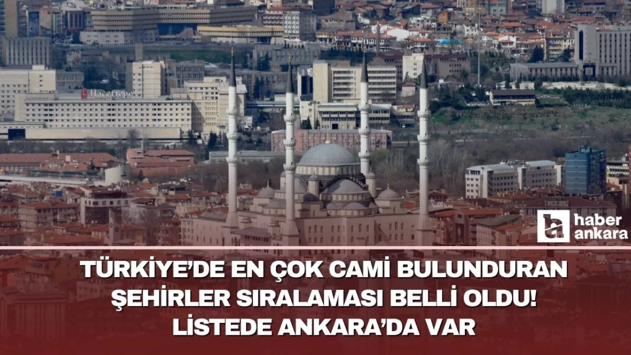 Türkiye'de en çok cami bulunan iller sıralaması açıklandı! Listede Ankara'da var
