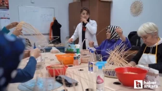 Sincanlı kadınlar Zeytin Dalı Kültür Merkezi'nde el sanatı eğitimi alıyor