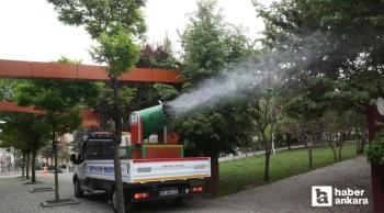 Beypazarı Belediyesi haşereler için ilaçlama yapıyor