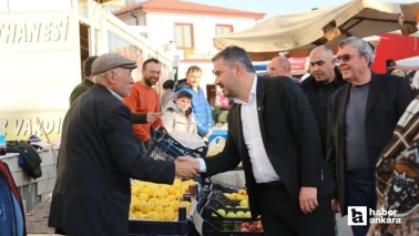 Pursaklar Belediye Başkanı Ertuğrul Çetin pazar esnafını ziyaret etti