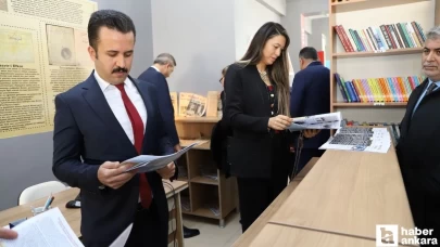 Ankara Gölbaşı'ndaki lisede kütüphane açılışı