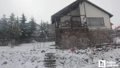 Ankara'da beklenen kar yağışı Beypazarı'nın yüksek kesimlerinde etkili oldu!