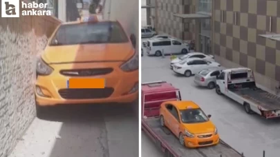 Ankara’da polisten kaçan alkollü taksi sürücüsü 2 duvar arasına sıkıştı!