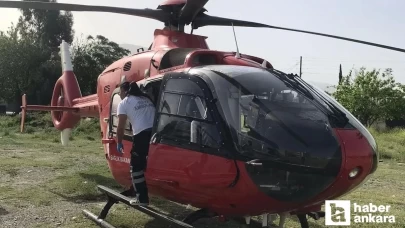 Kalp hastalığı olan 4 günlük bebek, ambulans helikopterle Ankara'ya sevk edildi