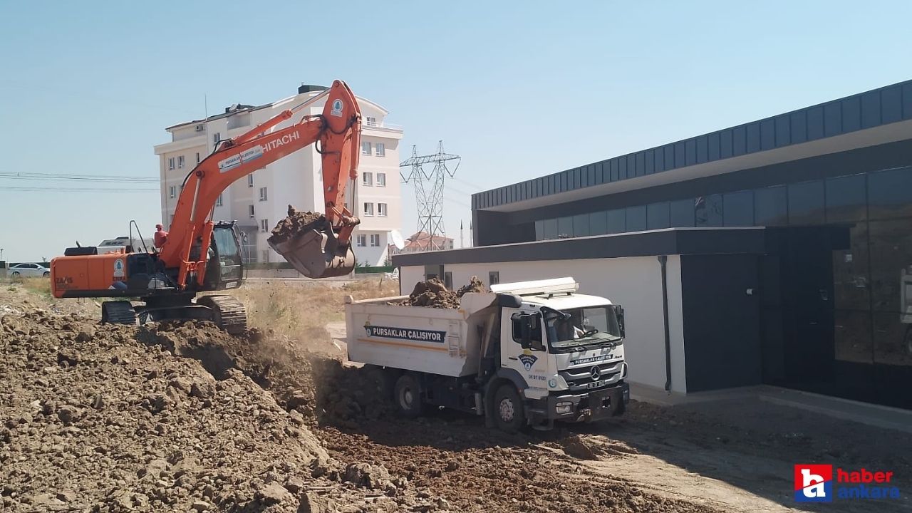 Ankara Pursaklar Belediyesi Saray Spor Salonu çevre düzenlemesine devam ediyor!
