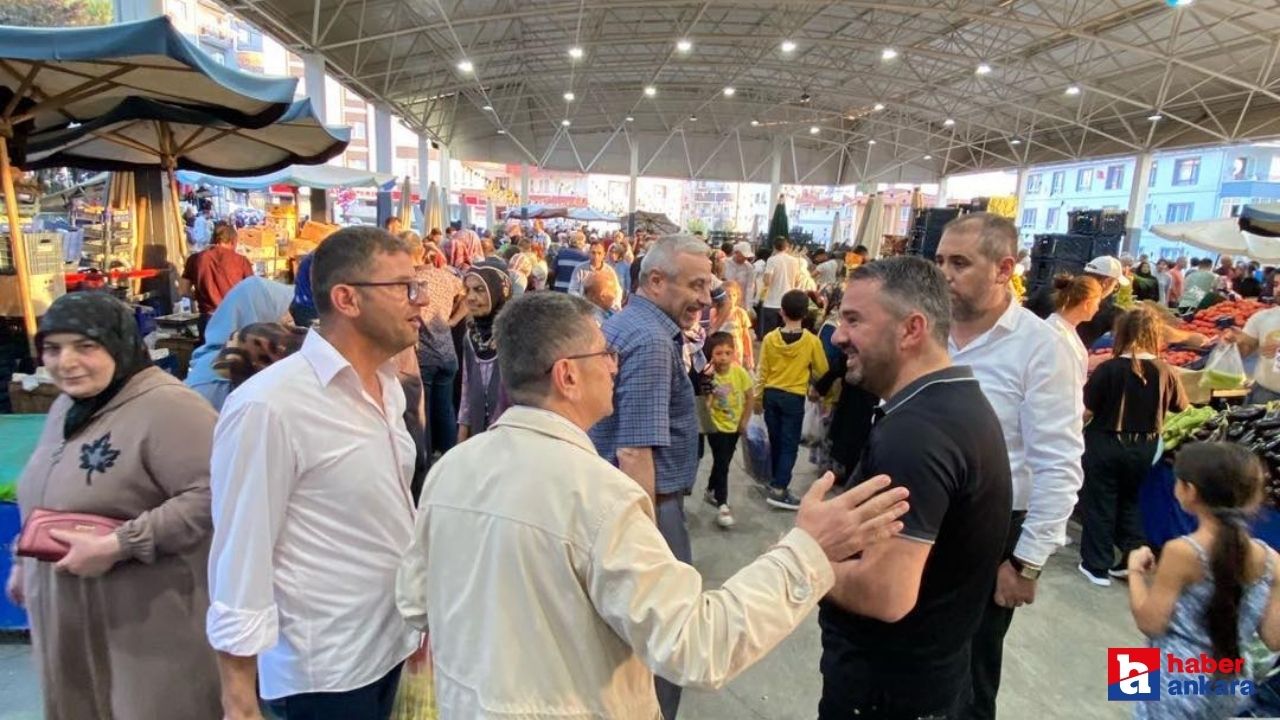 Pursaklar Belediye Başkanı Çetin sahaya indi! Semt pazarını denetledi, esnafla sohbet etti
