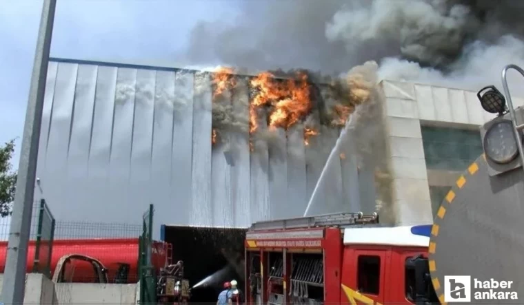Ankara'da medikal malzeme fabrikasında çıkan yangın söndürüldü!