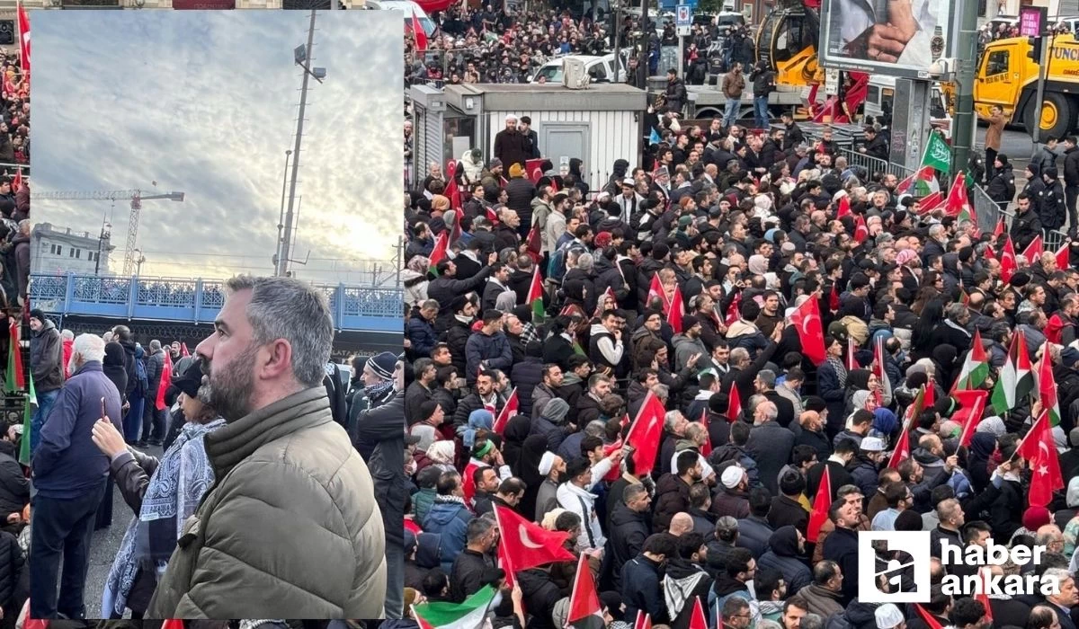 Pursaklar Belediye Başkanı Çetin İstanbul'da yapılan Filistin Mitingine katıldı!