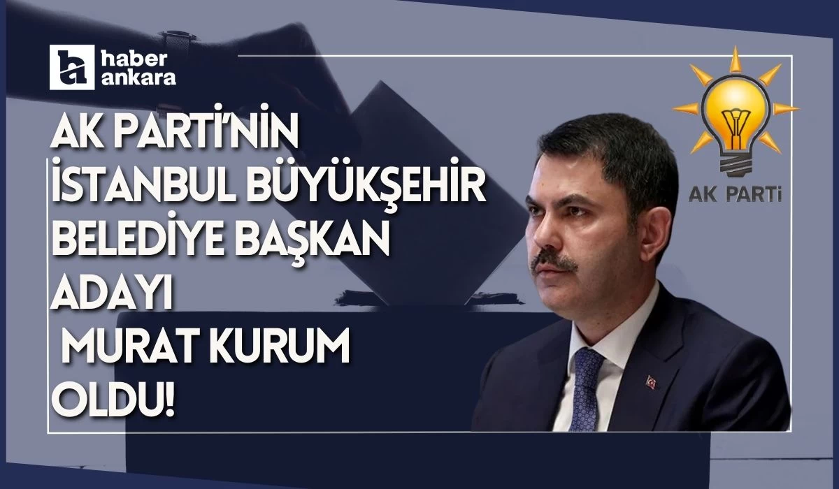 AK Parti’nin İstanbul Büyükşehir Belediye Başkan adayı Murat Kurum oldu! 16 milyon İstanbullu için çıkacağız