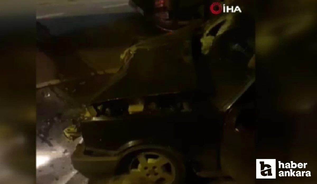Ankara’da yaşanan 5 araçlı zincirleme trafik kazasında 2 kişi yaralandı!
