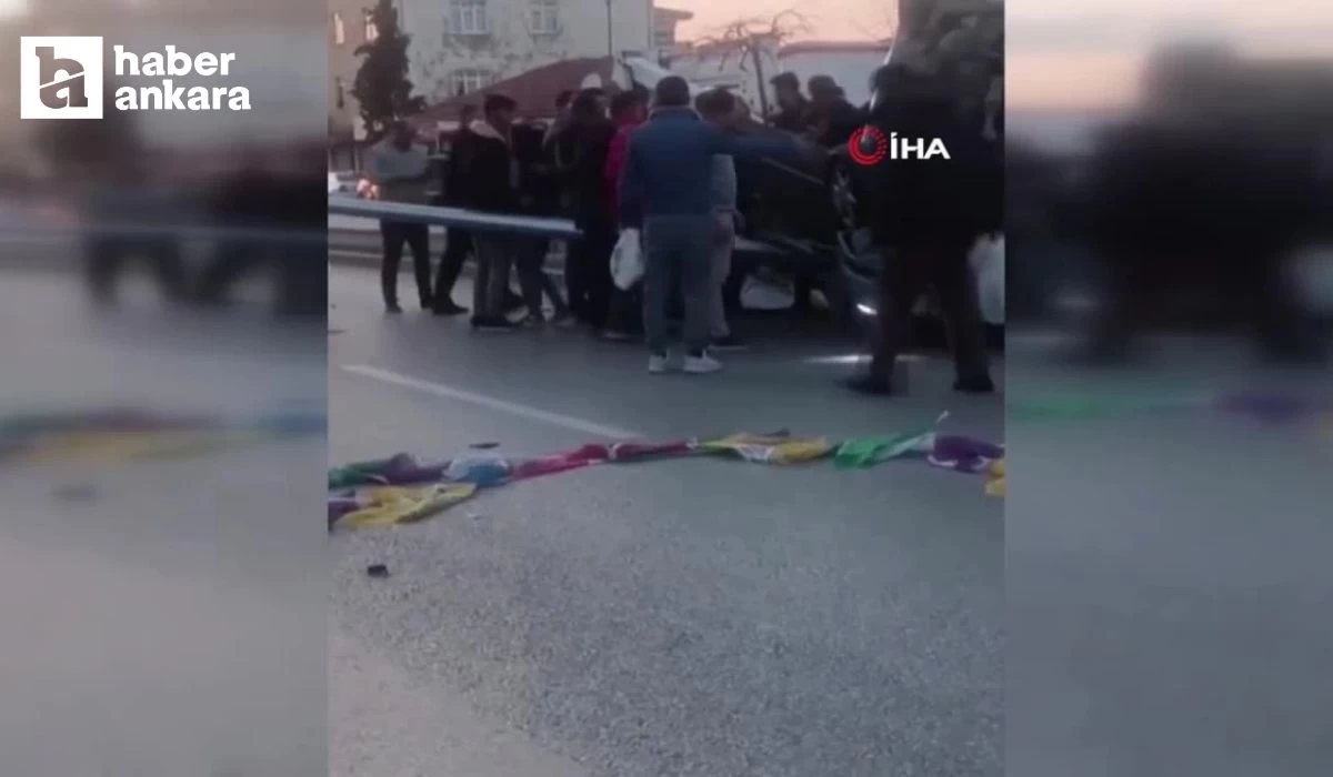 Ankara Altındağ'da kontrolden çıkan otomobil takla attı! 1 yaralı