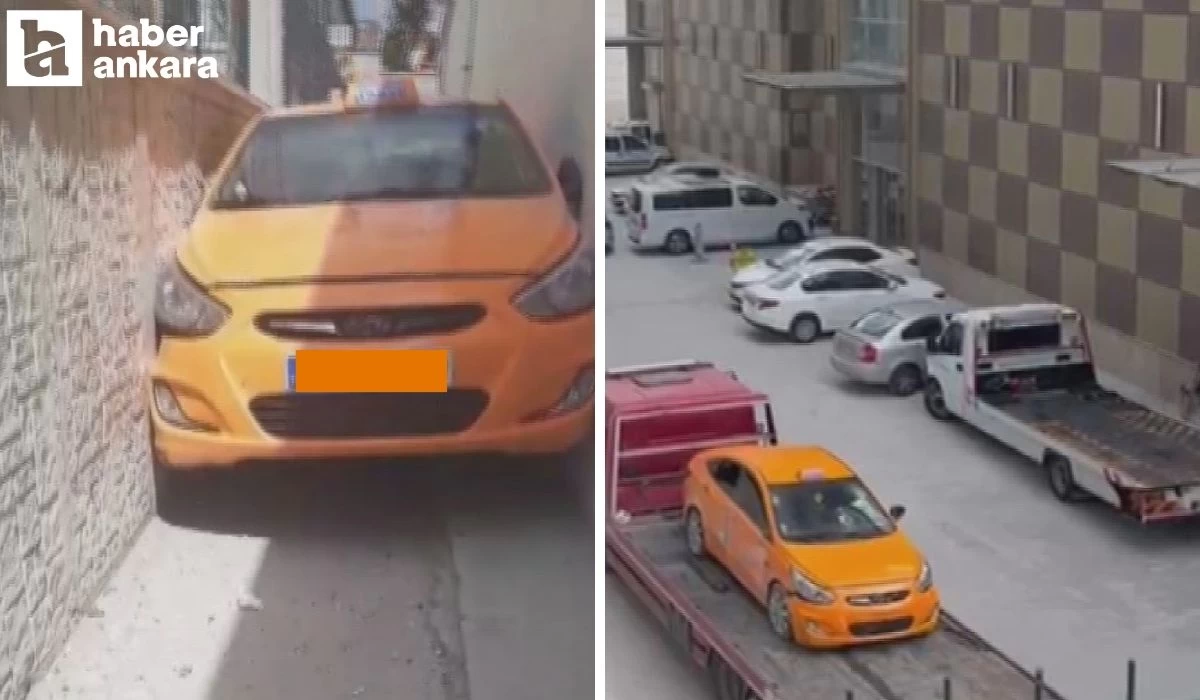Ankara’da polisten kaçan alkollü taksi sürücüsü 2 duvar arasına sıkıştı!