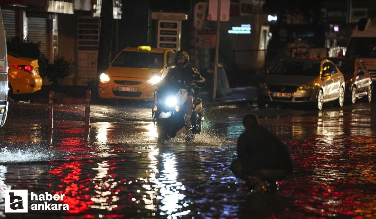Ankara'da etkili olan sağanak yağış hayatı olumsuz etkiliyor!