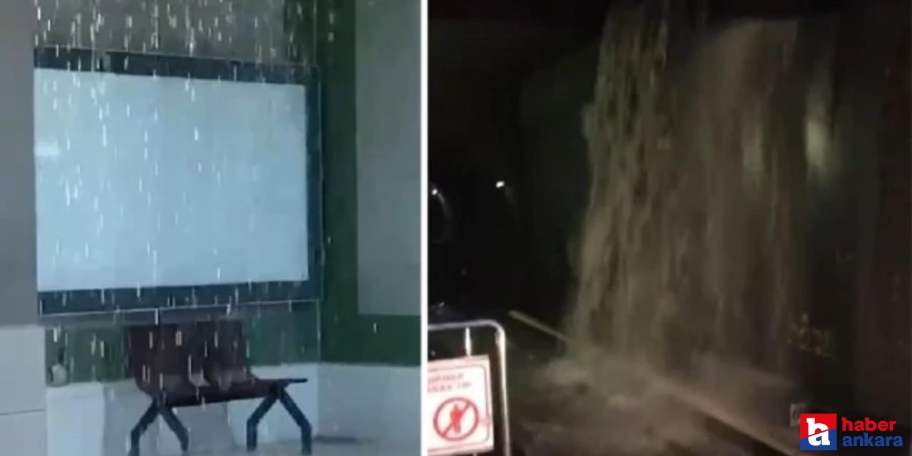 Ankara'da metro istasyonu şelaleye döndü!