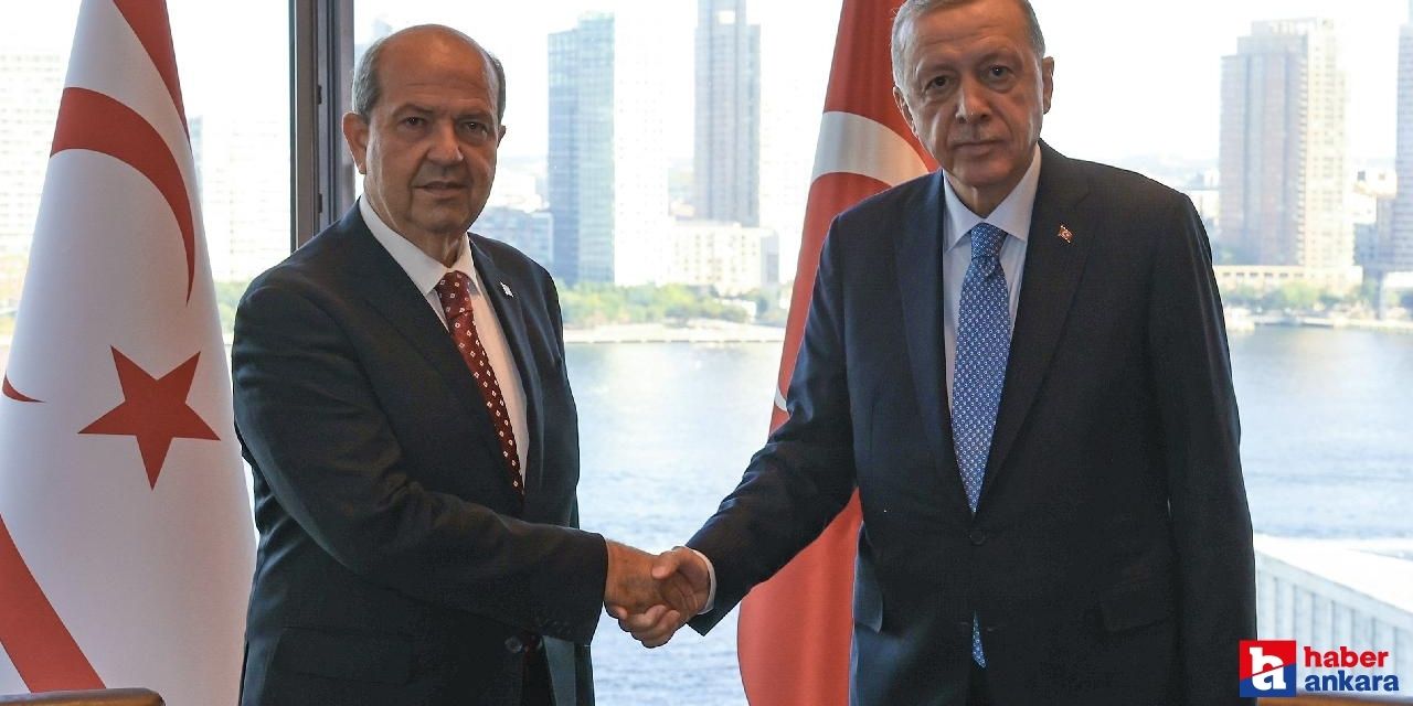 Cumhurbaşkanı Erdoğan mevkidaşı Ersin Tatar ile görüştü