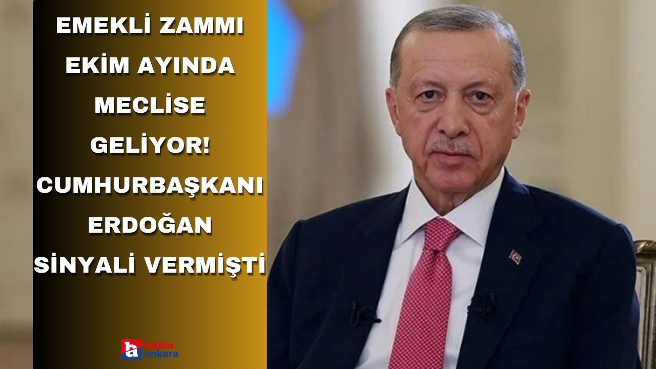 Emekli zammı ekim ayında Meclise geliyor! Cumhurbaşkanı Erdoğan sinyali vermişti