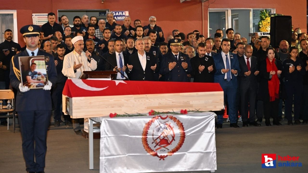 Ankara Keçiören'deki yangında şehit olan itfaiye eri için resmi cenaze töreni düzenlendi