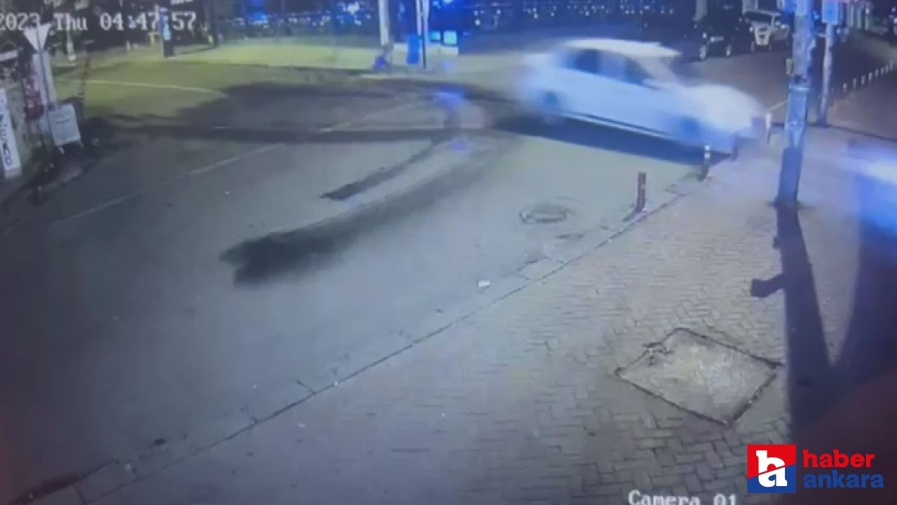 Ankara'nın Çankaya ilçesinde alkollü sürücü otomobiliyle banka şubesine daldı