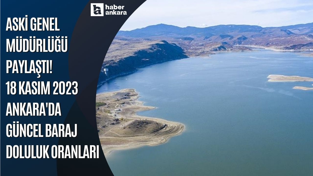 ASKİ Genel Müdürlüğü paylaştı! 18 Kasım 2023 Ankara'da güncel baraj doluluk oranları