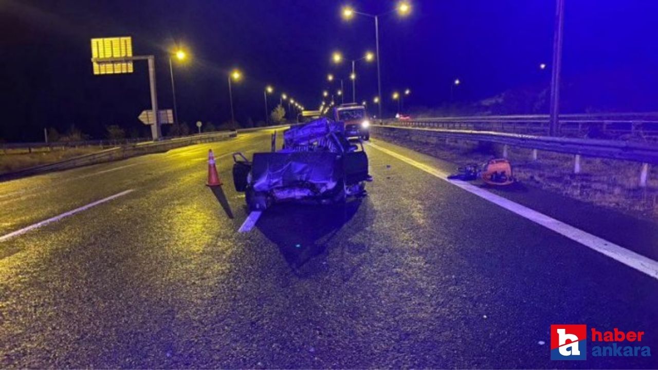 Ankara'da otomobilin tıra arkadan çarpması sonucu 1 uzman çavuş hayatını kaybetti!